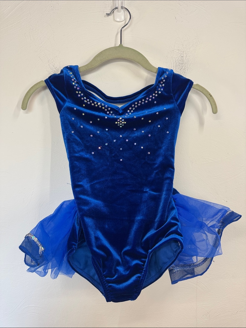 Weissman Royal Blue Velvet Tutu Leotard Size SC Pageant Jazz Tap Performing Arts